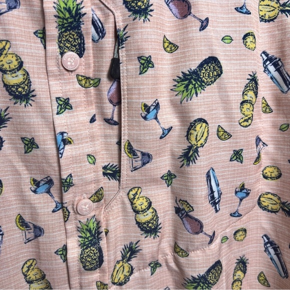 Projek Raw Button Down Mens Large Shirt Sunset Lounge Cocktail Party Vacation - Picture 6 of 6